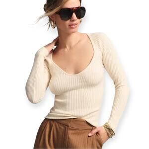 L*space Camryn Ribbed Long Sleeve Sweater Top Size S